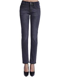 Camii Mia Damen Jeans Fleece Gefüttert Skinny Stretch Slim Fit Niedriger Bund Leggings Thermojeans Jeans (28W x 30L, Grau (827)) von Camii Mia