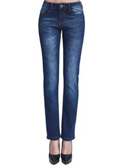Camii Mia Damen Jeans Fleece Gefüttert Stretch Skinny Slim Fit Niedriger Bund Leggings Thermojeans (34W x 30L, Blau (Neue Größe)) von Camii Mia