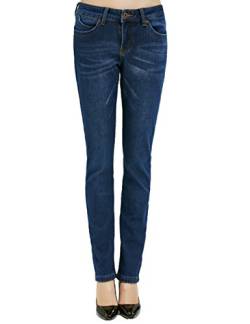 Camii Mia Damen Jeanshose Fleece Gefüttert Slim Fit Dicke Winter Thermohose Low Rise Jeans (38W x 30L, Blau (Neue Größe)) von Camii Mia