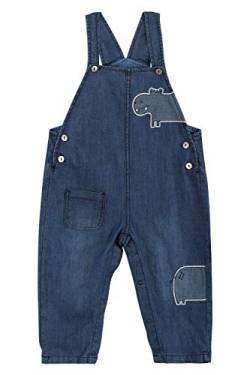 Baby Jungen Mädchen Jeans Latzhose Strampler Overall Weiche Baumwolle Denim Hose Dünn für Frühling Sommer Cartoon Nilpferd Größe 68/74 von Camilife