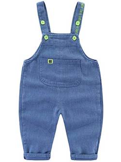 Baby Kleinkind Jungen Mädchen Basic Denim Latzhosen Overall Baumwolle Jeans Hose mit Hosenträger Süß Lieblich - Classic Hellblau Jeans Herstellergr.90 von Camilife