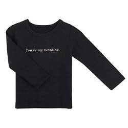 Baby Kleinkind Jungen Mädchen Langarmshirt mit Rundhals Langärmeligen Basic T-Shirt aus weichem Baumwollstretch Elastisch Frühling Sommer - Einfarbig Schwarz Größe 80 von Camilife