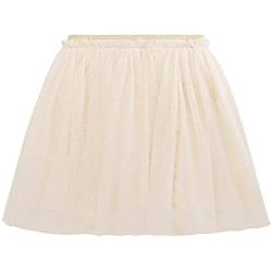 Baby Kleinkind Kinder Mädchen Tuturock Prinzessinrock Minirock Tüllrock Ballett Tütü Rock mit Elastischer Bund klassisch kleine Gepunktet Kurzer Rock - Beige Herstellergr. 100 von Camilife