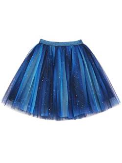 Baby Kleinkind Kinder Mädchen Tuturock Sternenhimmel Blue Tüllrock Prinzessinrock Minirock Ballett Tütü Rock mit Elastischer Bund Lieblich - Dunkelblau Herstellergr. 100 von Camilife