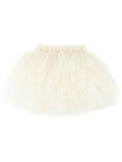 Baby Kleinkind Mädchen Tuturock Kuchenrock Tütürock Stufenrock Prinzessinrock Minirock Ballett Tutu mit Elastischer Bund Kostüm Basic - Beige Weiß Herstellergr. 80 von Camilife