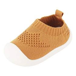 Camilife Baby Jungen Mädchen Fliegengewebte Lauflernschuhe Slipper Hausschuhe Straßenschuhe Biegsame Sohle rutschfest Atmungsaktiv - Herstellergr. 15 Gelb von Camilife