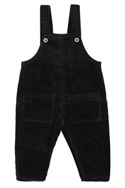 Camilife Baby Jungen Mädchen Kordsamt Latzhose Overall Kord Hose mit Hosenträger für Baby Kleinkind Kinder 1-4 Jahres alt Vintage Retro - Dunkelgrau Herstellergr. 2 von Camilife