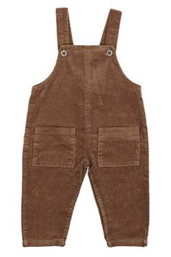 Camilife Baby Jungen Mädchen Kordsamt Latzhose Overall Kord Hose mit Hosenträger für Baby Kleinkind Kinder 1-4 Jahres alt Vintage Retro - Hellbraun Herstellergr. 2 von Camilife