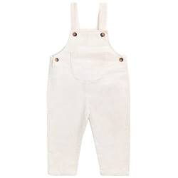 Camilife Baby Jungen Mädchen Latzhosen Overall Kord-Latzhose Cordhose Haremshose für Baby Kleinkind Kinder Vintage Retro - Beige Weiß Größe 104 von Camilife