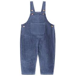 Camilife Baby Jungen Mädchen Latzhosen Overall Kord-Latzhose Cordhose Haremshose für Baby Kleinkind Kinder Vintage Retro - Retro Blau Größe 86 von Camilife