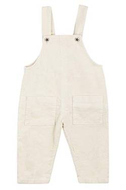 Camilife Baby Kinder Jungen Mädchen Kord Latzhose Vintage Retro Overall Kordsamt Latzhose Cordhose mit Hosenträger für 1-4 Jahres alt - Beigeweiß Herstellergr. 12 von Camilife