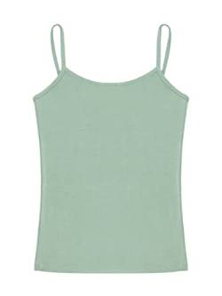 Damen Trägertop Camisole Tanktop Cami Top Ärmellos T-Shirt Hochelastisch Normal Fit Ultradünn Unterhemd Atmungsaktiv All-Match Casual Sommer Top - Einfarbig Hellgrün Herstellergr. L von Camilife