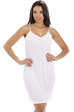 Camille Damen Knielanges Full Slip Chemise 50 White von Camille