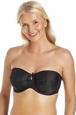 Camille Damen trägerloser mehrwegiger, Nicht gepolsterter Bügel-BH 80G Black von Camille