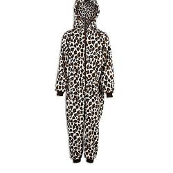 Camille Kinder Tierdruck Onesie Pyjama Sets 12-14 Years Brown Snow Leopard von Camille