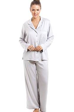 Camille Verschiedene Satin-Pyjama-Sets für Damen mit Langen Ärmeln 44 Silver von Camille