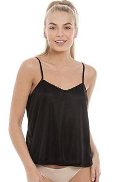 Camille Womens Verschiedene Satin Strap Luxus Cami Top 48 Black von Camille