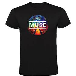 Camiseta Muse The Resistance Logo Schwarz Herren 100% Baumwolle Größen S M L XL XXL Kurzarm T-Shirt, Schwarz , L von Camiseta