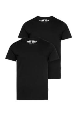Camp David Herren Basic T-Shirt V-Neck 2er-Pack Black XL von Camp David