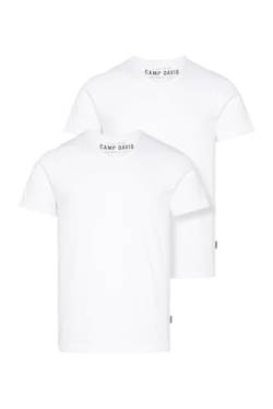 Camp David Herren Basic T-Shirt V-Neck 2er-Pack Opticwhite M von Camp David