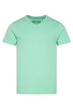 Camp David Herren Basic T-Shirt mit V-Ausschnitt Nordic Green L von Camp David