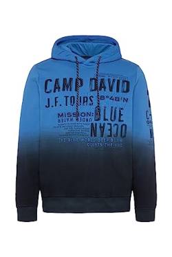Camp David Herren Dip Dye Hoodie mit Prints und Stickereien Pacific Blue L von Camp David