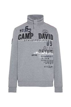 Camp David Herren Fleece-Sweatshirt mit Troyer-Kragen von Camp David