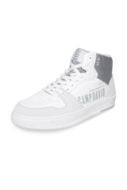 Camp David Herren Hightop Sneaker im Materialmix mit Rubber Logos White 42 von Camp David