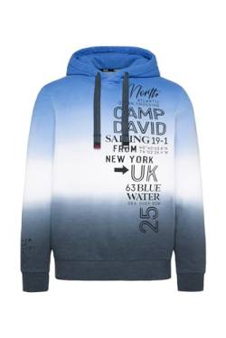 Camp David Herren Hoodie Dip Dye mit Logo Prints Sky Blue M von Camp David