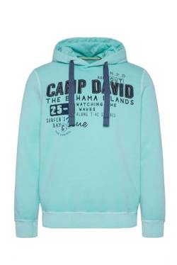 Camp David Herren Hoodie mit Logo Artwork Cool Mint XXXL von Camp David