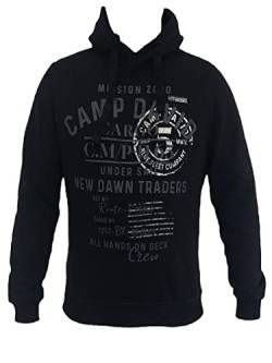 Camp David Herren Hoodie mit großem Logo Design, Schwarz, XXL von Camp David