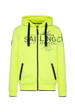 Camp David Herren Kapuzensweatjacke mit plakativen Artworks Neon Lime 4XL von Camp David