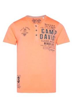 Camp David Herren Leichtes Henley-Shirt mit Label Prints Sunset Neon XL von Camp David