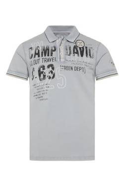 Camp David Herren Pikee-Polo im Vintage Look Polo Grey L von Camp David