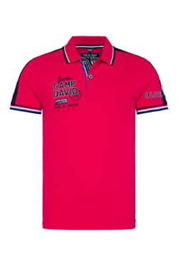 Camp David Herren Pikee-Polo mit Farbstreifen und Logo-Stickereien von Camp David