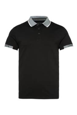 Camp David Herren Pikee-Polo mit Two-Tone-Details Black XL von Camp David