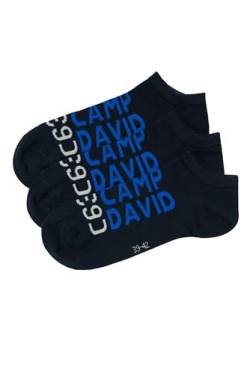 Camp David Herren Sneaker-Socken mit Intarsia-Logo, 3er Pack Blue Navy 39-42 von Camp David