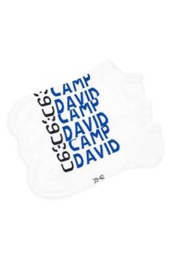 Camp David Herren Sneaker-Socken mit Intarsia-Logo, 3er Pack Opticwhite 43-46 von Camp David