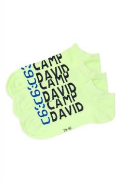 Camp David Herren Sneaker-Socken mit Intarsia-Logo, 3er Pack Running Green 39-42 von Camp David