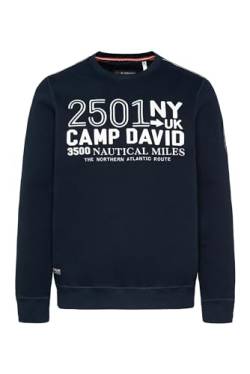 Camp David Herren Sweatshirt mit Logo Artwork Blue Navy L von Camp David