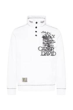 Camp David Herren Sweatshirt mit Troyer-Kragen und Kängurutasche Opticwhite XXL von Camp David