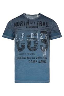Camp David Herren T-Shirt Dip Dye mit Ausbrenner-Effekten Brave Blue XXL von Camp David