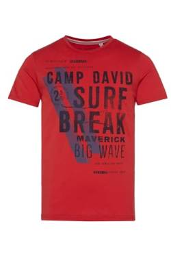 Camp David Herren T-Shirt mit Label Print Mission Red XXL von Camp David