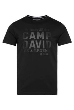 Camp David Herren T-Shirt mit Logo Print Black S von Camp David