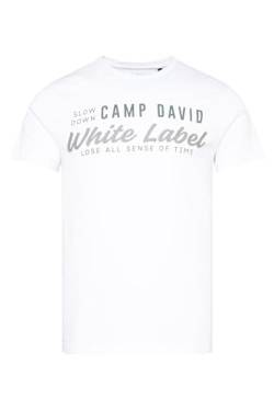 Camp David Herren T-Shirt mit Wording Print Opticwhite XL von Camp David