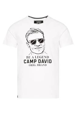Camp David Herren T-Shirt mit mega Artwork Opticwhite XXL von Camp David