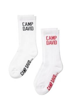 Camp David Herren Tennissocken mit Logo im Doppelpack Opticwhite 43-46 von Camp David