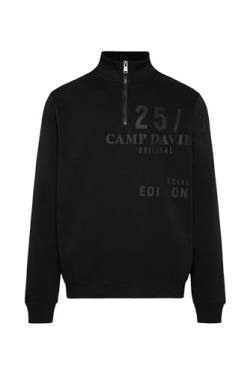 Camp David Herren Troyer-Sweatshirt mit Rubber Prints Black M von Camp David