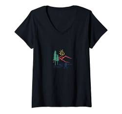 Damen Camp David "Distancing Hiker" Grafik T-Shirt mit V-Ausschnitt von Camp David