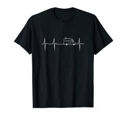 Camping Kastenwagen Herzfrequenz - Herzkurve Weltenbummler T-Shirt von Camping Fan Designs